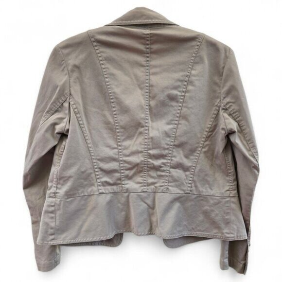 Talbots Size 6 Petite Womens Tan Stretch Cotton Jacket Button Closure & Pockets - Picture 3 of 5